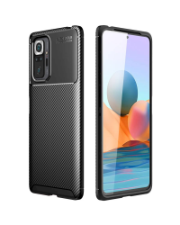 Fusion carbon fiber силиконовый чехол для Xiaomi Redmi Note 10 Pro черный
