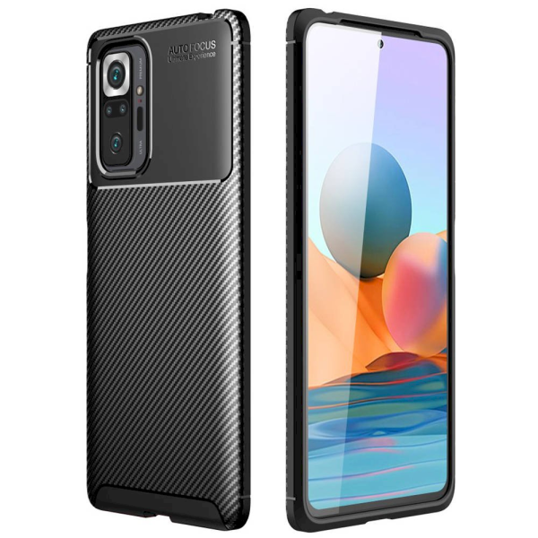 Fusion carbon fiber силиконовый чехол для Xiaomi Redmi Note 10 Pro черный