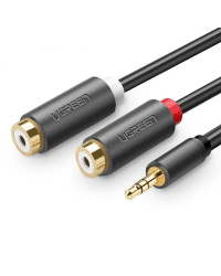 UGREEN AV109 Male 3.5mm Jack to 2x Female RCA (Cinch) Cable 1m (black)