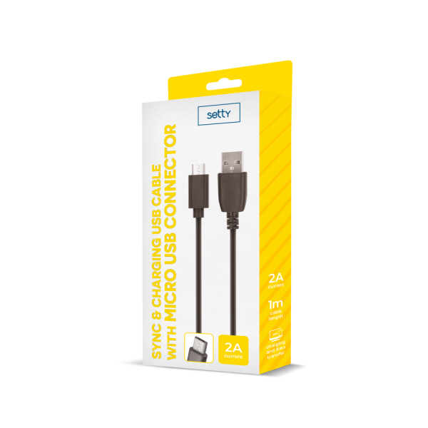 Setty USB кабель 1м 2A micro USB черный R