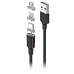 Обложка книги «Forever Core 3in1 magnetic cable USB - Lightning + USB-C + microUSB 1,0 m black 20W»