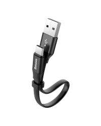 Baseus Nimble Flat Portable USB / USB-C Cable with Buckle 2A 0,23M black (CATMBJ-01)
