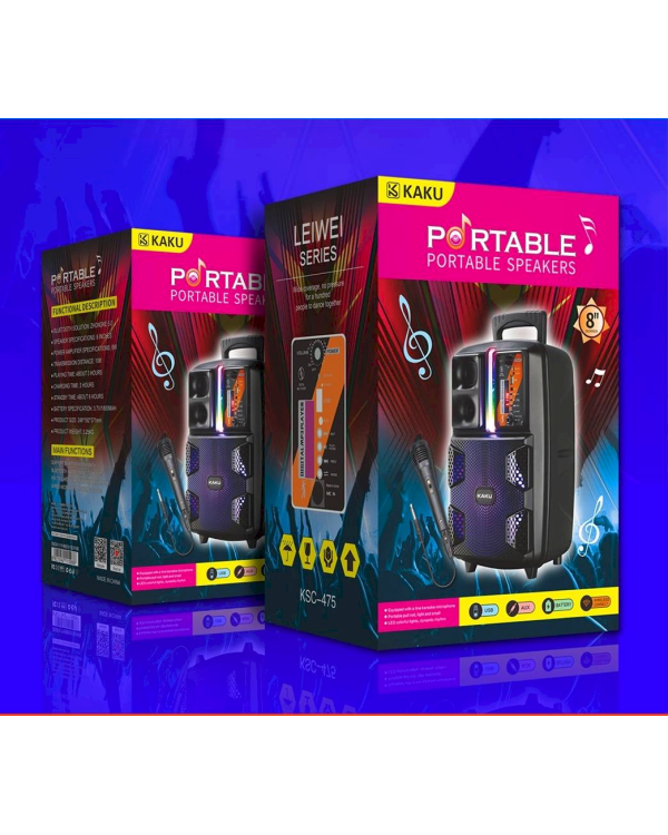Портативная колонка KAKU KSC-475 Karaoke 10W / 1800mAh / микрофон черная
