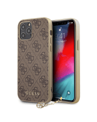 Guess 4G Charms Case for iPhone 12|12 Pro 6.1 Brown