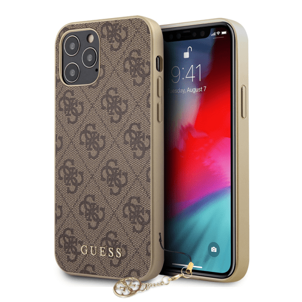 Guess 4G Charms Case for iPhone 12|12 Pro 6.1 Brown