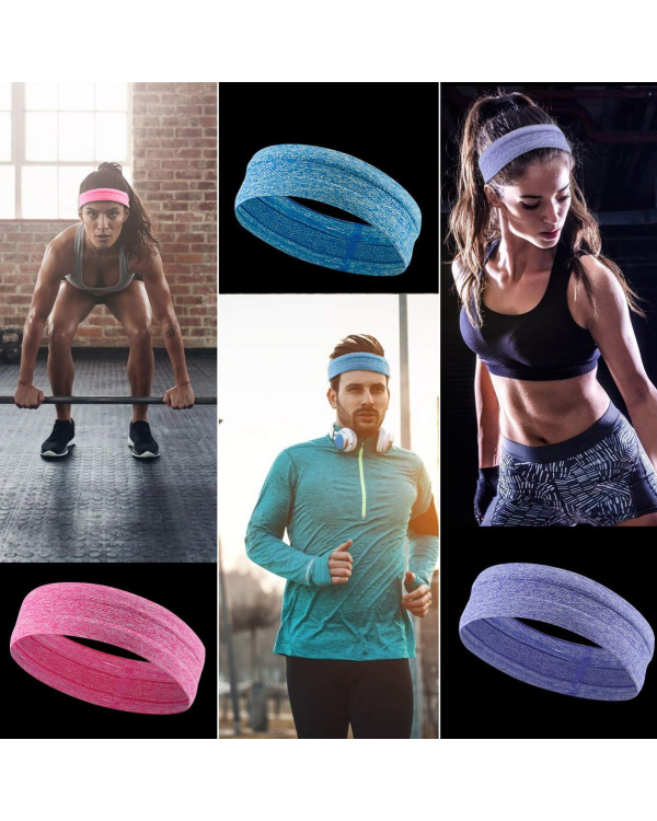 Elastic fabric headband for running fitness black