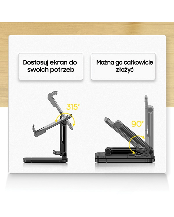 USAMS Uchwyt biurkowy na telefon|tablet czarny|black ZJ59ZJ01 (US-ZJ059)