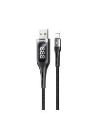 Remax Intelligent Digital Data USB - Lightning Cable overcharge protection programmable timer 2,1 A 1,2 m black (RC-096i black)