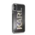 Обложка книги «KLHCPXKAGBK Karl Lagerfeld PC/TPU Liquid Glitter Mirror Cover for iPhone X/XS Black»