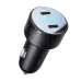 Car charger 2x USB C 70W with LED display Joyroom JR-CCD02 - black