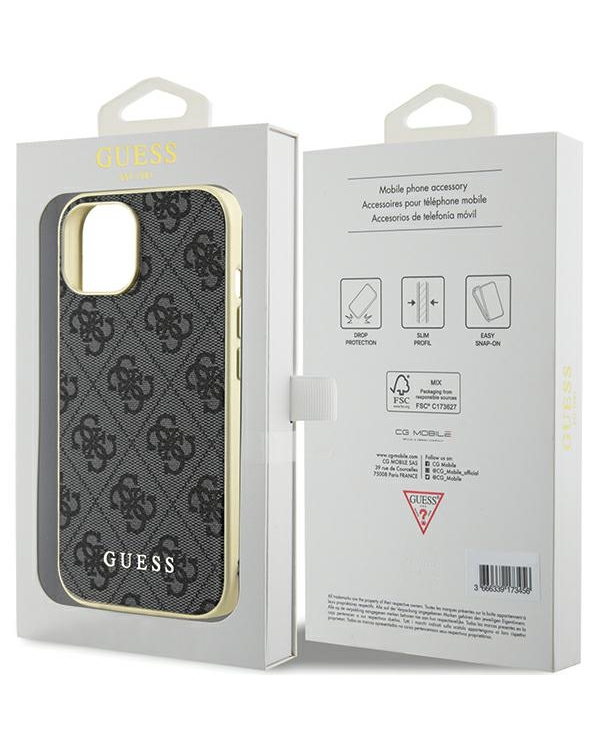 Guess GUHCP15SGF4GGR iPhone 15 6.1" szary|grey hardcase 4G Charms Collection
