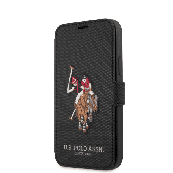Обложка книги «USFLBKP12SPUGFLBK U.S. Polo Embroidery Book Case for iPhone 12 mini 5.4 Black»