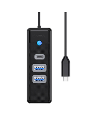 Концентратор Orico USB-C - 2x USB 3.0 + USB-C, 5 Гбит|с, 0,15 м, черный