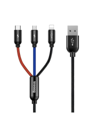 Baseus Rapid USB Cable 3in1 Type C / Lightning / Micro 3A 1,2M - Black