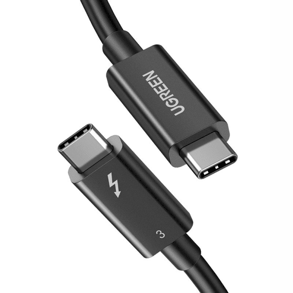Ugreen USB Typ C - USB Typ C (Thunderbolt 3 - 40 Gbps / USB 3.2 Gen 2) cable Quick Charge Power Delivery 100 W 5 A 0,5 m black (US341 80324)