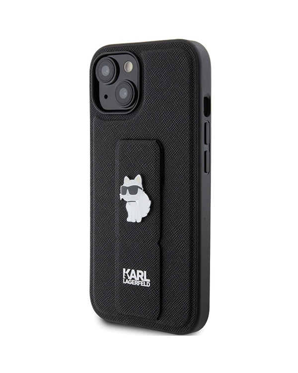 Karl Lagerfeld KLHCP15MGSACHPK iPhone 15 Plus | 14 Plus 6.7" |черный жесткий чехол Gripstand Saffiano Choupette Pins