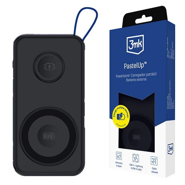 3MK Powerbank PastelUp 10 000 мАч 22,5 Вт с Magsafe + зарядка для Apple Watch черный 3MK Powerbank PastelUp 10 000 мАч 22,5 Вт с Magsafe + зарядка для Apple Watch черный