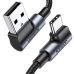 Угловой кабель USB-C - USB-A 2.0 UGREEN US176, 3A, 3 м (черный)