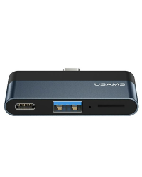USAMS Adapter HUB USB 3.0|USB-C|Micro SD szary|grey SJ491HUB01 (US-SJ491)