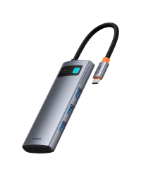 Baseus Metal Gleam 7in1 HDMI 4K 60Hz USB-C Hub | 3x USB 3.0 | USB-C PD | SD | microSD - Gray