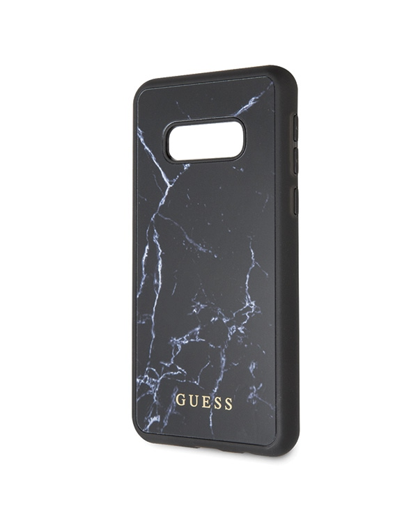 Guess GUHCS10LHYMABK S10e G970 czarny |black hard case Marble