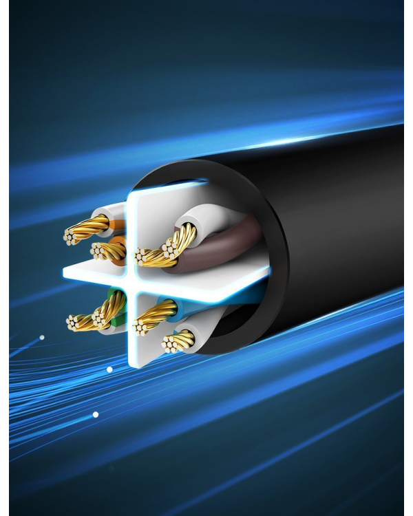 Дополнительное изображение книги «Ugreen cable internet network cable Ethernet patchcord RJ45 Cat 6 UTP 1000Mbps 1m black (20159)»