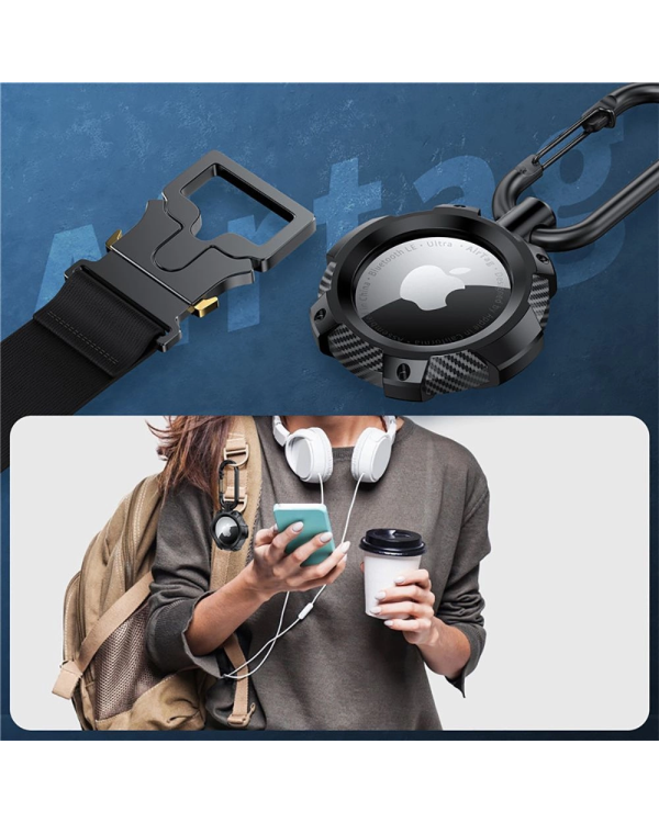 Чехол Tech-Protect TPUCarbon для Apple AirTag - черный