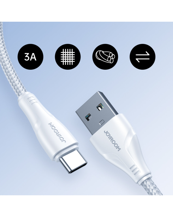 Joyroom USB cable - USB C 3A Surpass Series for fast charging and data transfer 2 m white (S-UC027A11)
