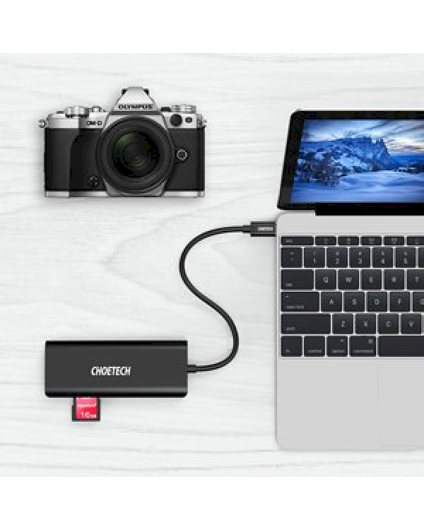 Дополнительное изображение книги «Choetech docking station adapter hub USB Typ C 6in1 100W PD black (HUB-M05)»