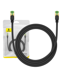 Сетевой кабель в оплетке cat.8 Baseus Ethernet RJ45, 40 Гбит|с, 1,5 м (черный)