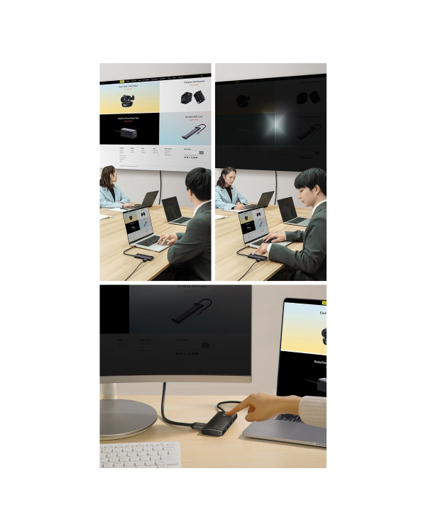 Дополнительное изображение книги «Baseus Lite Series Hub 6w1 USB-C to 2x USB 3.0 + USB-C + HDMI + SD|TF (black)»