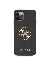 GUHCP12LSA4GGBK Guess PU Saffiano Big 4G Metal Logo Case for iPhone 12 Pro Max Black