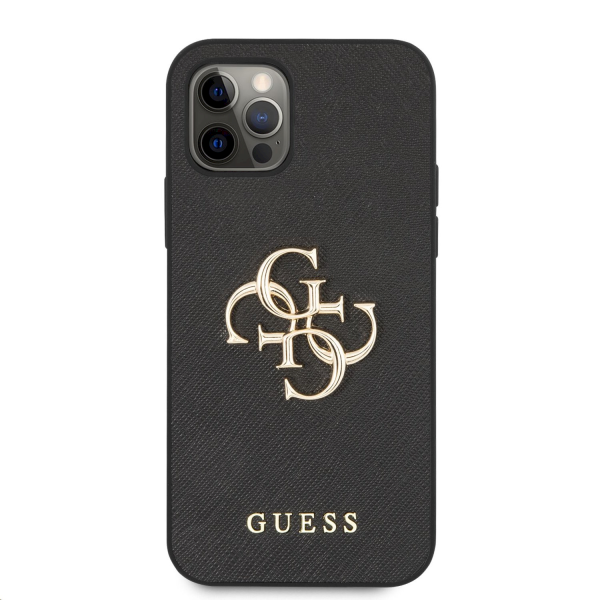 Обложка книги «GUHCP12LSA4GGBK Guess PU Saffiano Big 4G Metal Logo Case for iPhone 12 Pro Max Black»