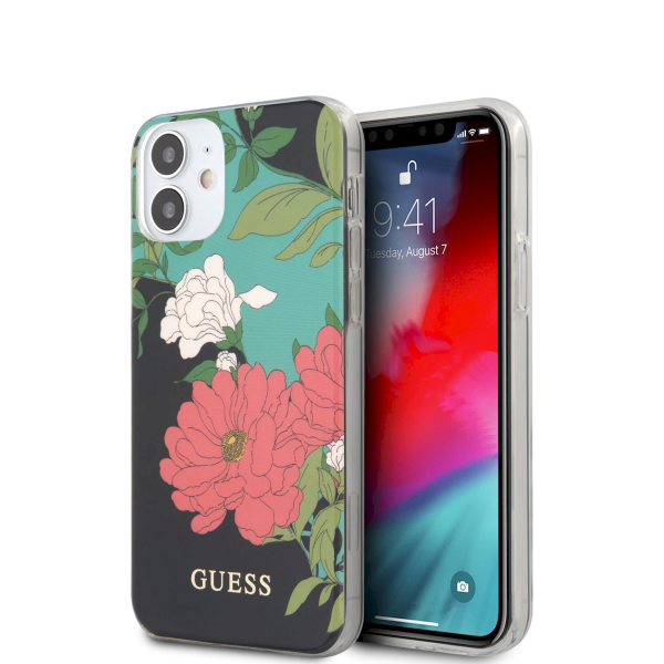 Обложка книги «GUHCP12SIMLFL01 Guess PC/TPU Flower N.1 Cover for iPhone 12 mini 5.4 Black»