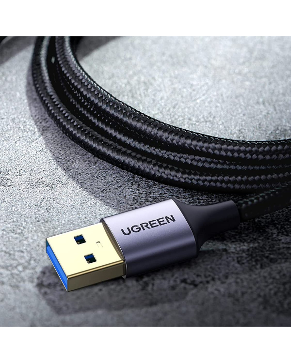 Дополнительное изображение книги «Ugreen US187 USB3.0 A|M to USB-C|M 2M Cable with Dark Gray Aluminum Sheath Black»