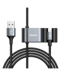 Baseus Special Data Cable for Backseat USB to Lightning + 2x USB HUB black (CALHZ-01)