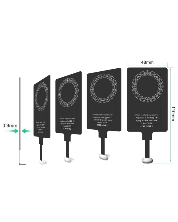 Дополнительное изображение книги «Choetech Adapter for Wireless Charging Qi USB Type C Induction Insert black (WP-TYPEC)»