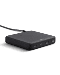 UNIQ Govern. network. HUB Surge Mini 100W black / charcoal black 2xUSB Quick Charge 3.0 + 2xUSB-C PD 3.0 (LITHOS Collective)