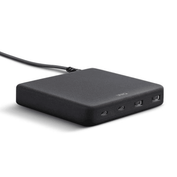 UNIQ Govern. network. HUB Surge Mini 100W black / charcoal black 2xUSB Quick Charge 3.0 + 2xUSB-C PD 3.0 (LITHOS Collective)