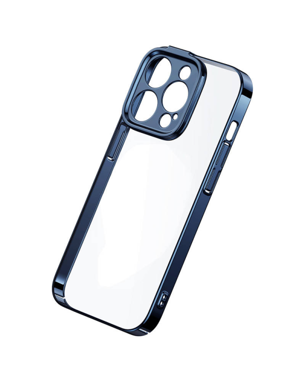 Baseus Набор из прозрачного чехла с блестками и закаленного стекла для iPhone 14 Pro Max (синий)