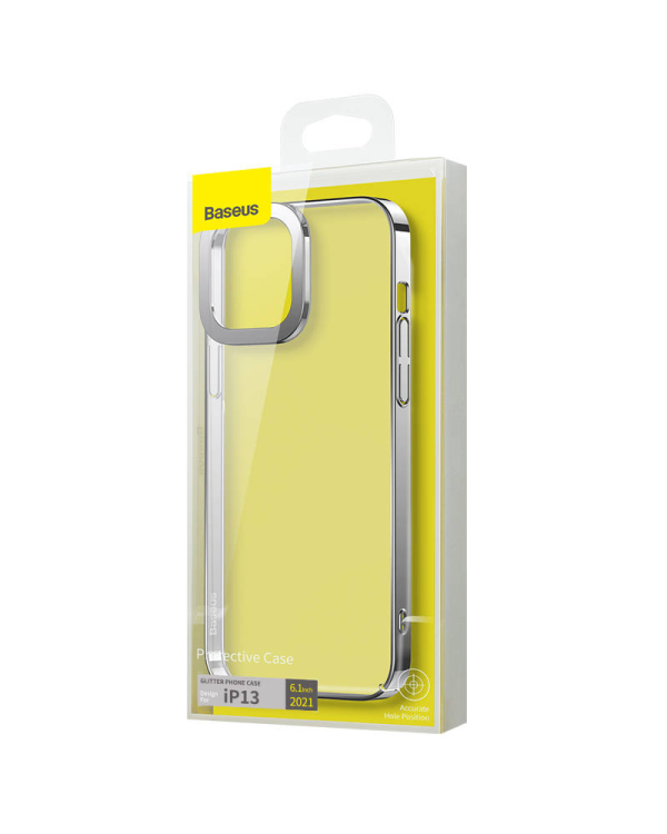 Baseus Glitter Transparent Case for iPhone 13 (silver)