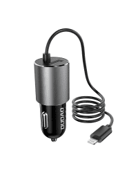 Dudao USB Car Charger with Built-in 3.4 A Lightning Cable Black (R5Pro L)