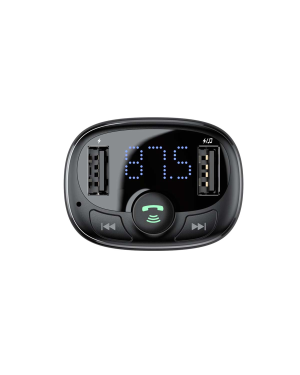 Baseus FM Transmitter T typed Bluetooth 2xUSB microSD (Black)
