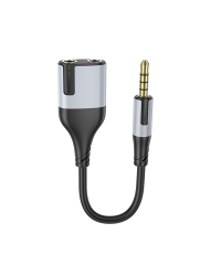 Borofone Cable BL19 Creator 2 in 1 - jack 3,5mm male to 2xjack 3,5mm female - 15 cm black