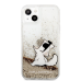 KLHCP13SGCFD Karl Lagerfeld Liquid Glitter Choupette Eat Case for iPhone 13 mini Gold
