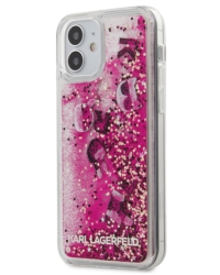 Karl Lagerfeld KLHCP12SROPI Liquid Glitter Charms Cover Чехол для Apple iPhone 12 Mini розовый