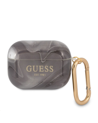 GUAPUNMK Guess TPU Shiny Marble Case for Airpods Pro Black