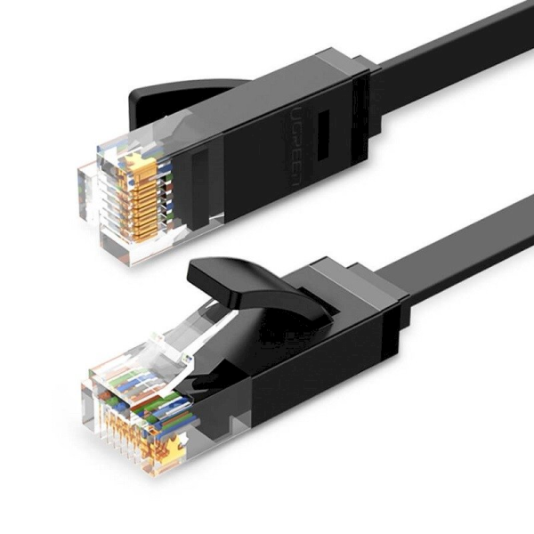 UGREEN Ethernet RJ45 Flat Network Cable, Cat.6, UTP, 10m (Black)