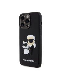 Karl Lagerfeld 3D Rubber Karl and Choupette Case for iPhone 15 Pro Max Black