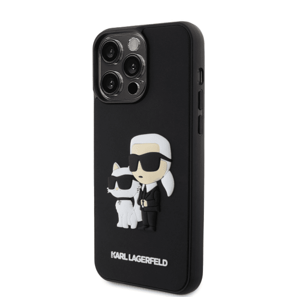 Обложка книги «Karl Lagerfeld 3D Rubber Karl and Choupette Case for iPhone 15 Pro Max Black»